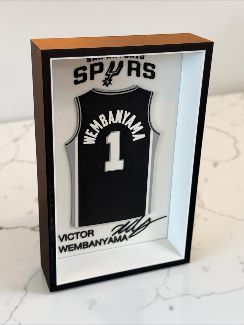 Victor Wembanyama #1 San Antonio Spurs 3D Jersey Display Box | NBA Collectible